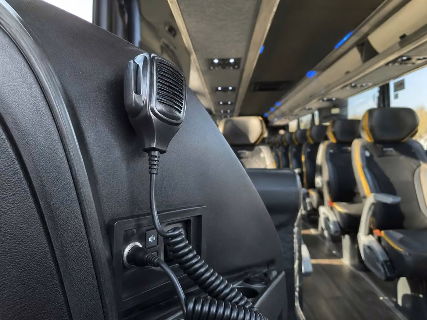 la porte 56 passenger charter bus pa system