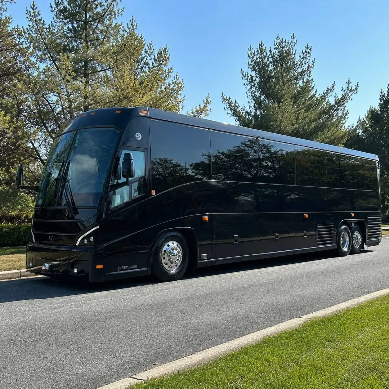 la porte 56 passenger charter bus rental