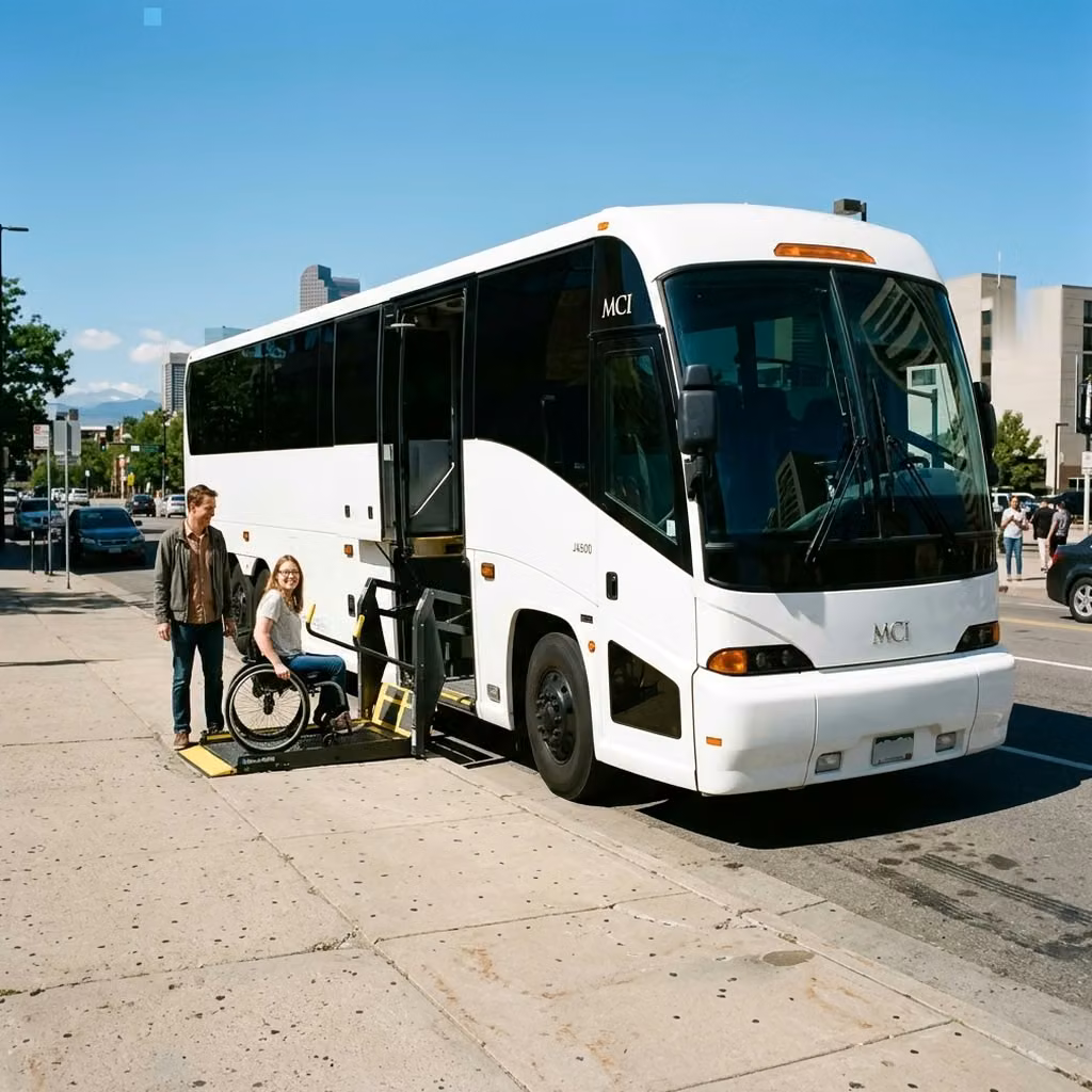 la porte 56 passenger charter bus wheelchair lift