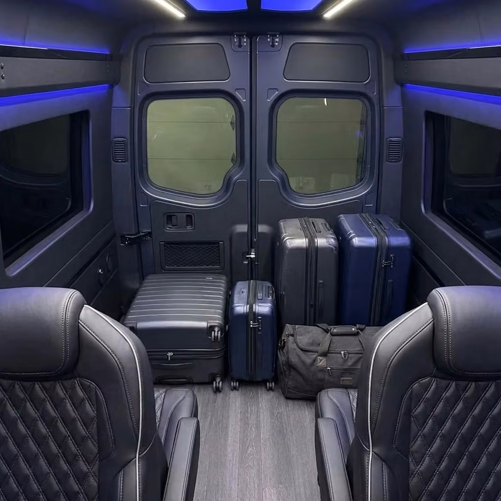 la porte sprinter van rental with driver luggage area